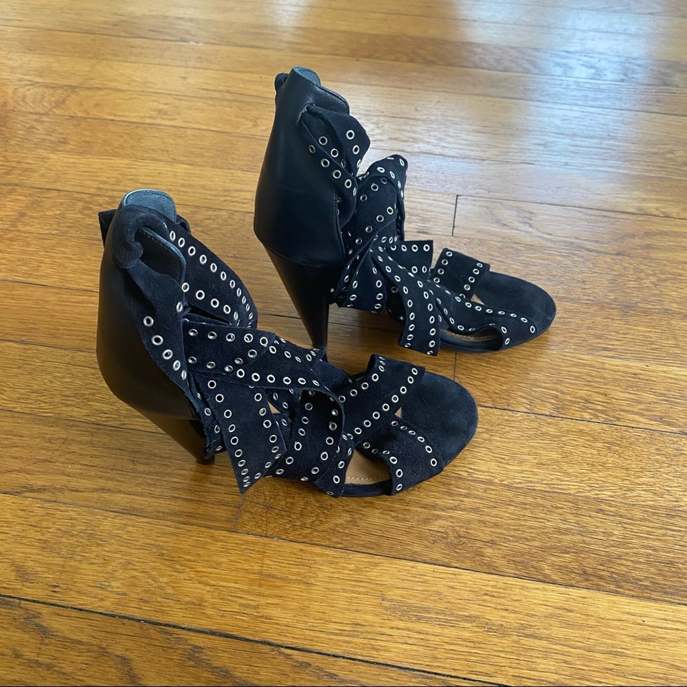Isabel Marant suede ankle wrapped sandal.